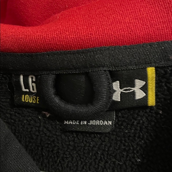 Under Armour Men's Black Sweatshirt with Red Logo - Picture 2 of 3